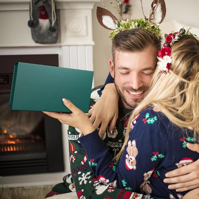 Green Gift Boxe 12" x 6" x 4" with Magnetic Closure Lid Gift Boxes for Presents,Bridesmaid Gifts Box,Cute Box,Birthday Gift box,Luxury for Gift Packaging, Magnetic Gift Box for Wrapping Gifts