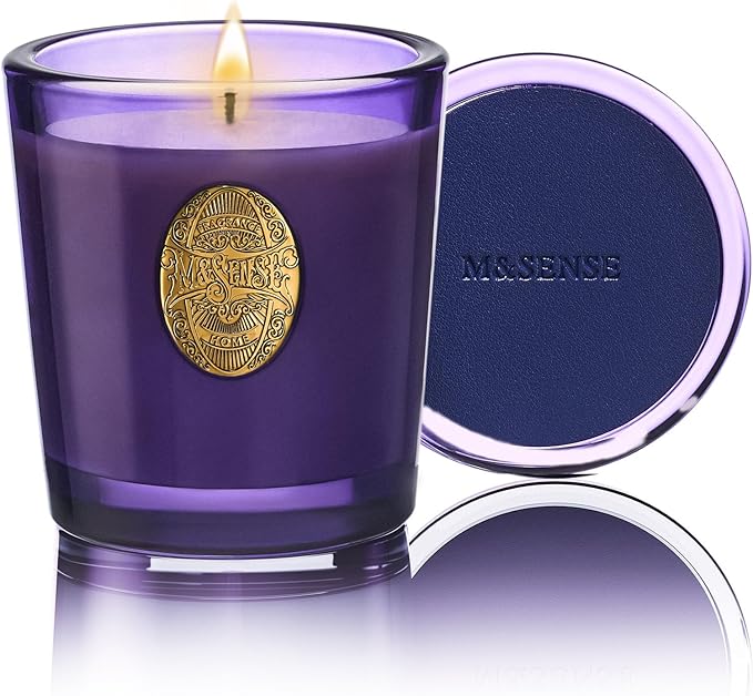 M&SENSE Natural Strong Soy Candle | Berry Rose & Purple | 9.2 oz, 50H Burn Time | Luxury Scented Candle for Relaxation, Gifting, Home Décor | Ideal for Bedroom, Office, Party Ambiance