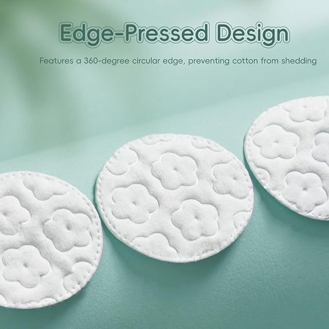 GWT Premium Cotton Rounds for Face, 100% Pure & Lint-Free Cotton Pads, Soft & Absorbent Makeup Remover, Hypoallergenic, Multi-Layer Design, 100 Count (Pack of 1)