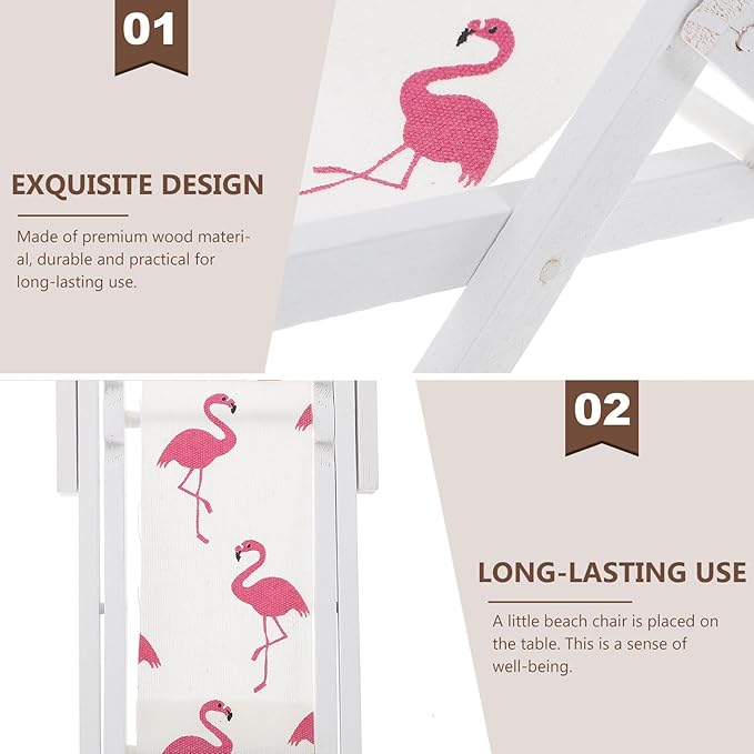 Wooden Flamingo Phone Holder Beach Chair Ornament Sturdy Mobile Stand and Small for Boys and