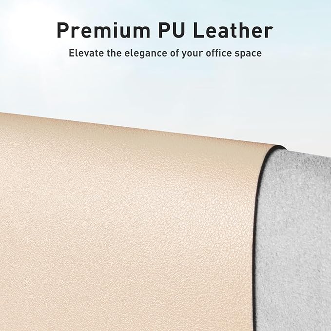 Aothia Large PU Leather Desk Pad Protector – Non-Slip Mouse Pad & Writing Mat for Office/Home, Waterproof, Easy to Clean (36" x 17", Soft Peach)