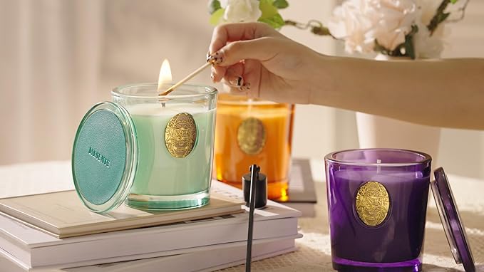 M&SENSE Natural Strong Soy Candle | Berry Rose & Purple | 9.2 oz, 50H Burn Time | Luxury Scented Candle for Relaxation, Gifting, Home Décor | Ideal for Bedroom, Office, Party Ambiance