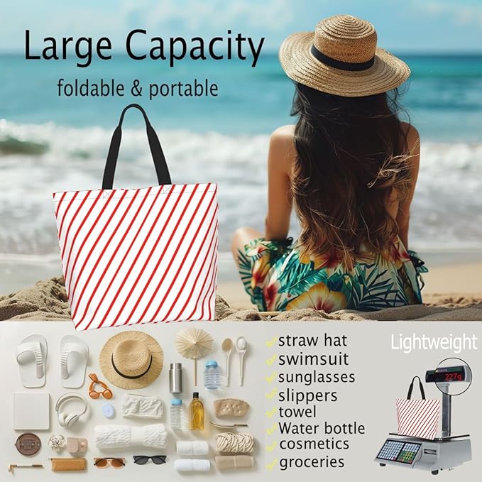 Tote Bag Shoulder Bags for Women Grocery Shopping Bag Reusable Bags Boho-Red Paisley 1