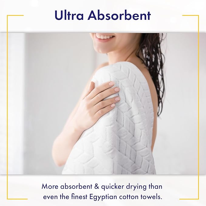 Ultra Soft & Stylish 700 GSM Luxury Hand Towel Set (6 Piece) - 100% Zero-Twist, Long-Staple Cotton - Remarkably Absorbent (White)