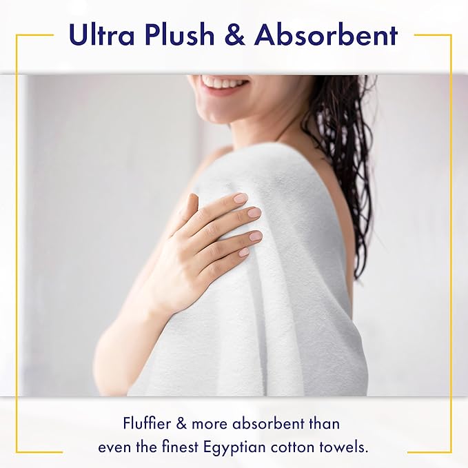 Ultra Soft & Plush Viscose from Bamboo Bath Towels - 700 GSM Luxury Bath Towels - 6 Piece Set - Super Absorbent & Quick Drying (White)