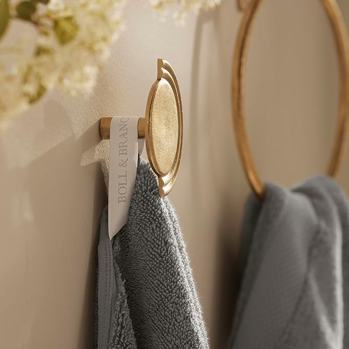 BOLL & BRANCH Plush Bath Towel Set - Stone - 6 Piece - Includes 2 Bath Towels, 2 Hand Towels & 2 Washcloths - 100% Organic Cotton - Ultra Soft & Luxurious - Quick Absorbing