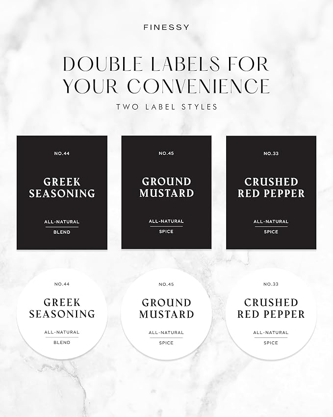 Bamboo Glass Spice Jars with Label and Shaker Lids Clear Empty 4oz 24 Pack Bottles Set, Square Glass Spice Containers with Labels Black, Seasoning Organizer Jars, Seasoning Containers with Labels Set