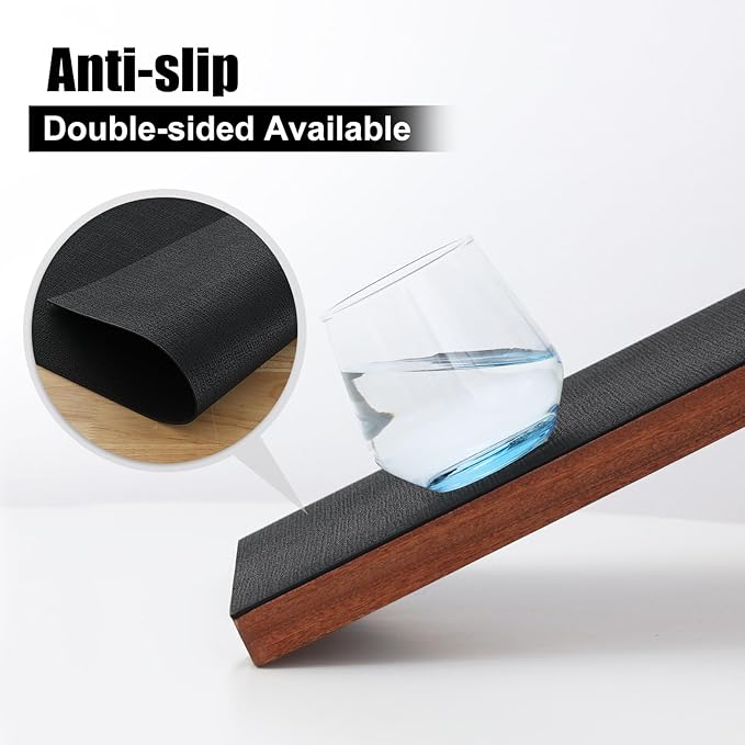 Homaxy Faux Leather Heat Resistant Placemats for Dining Table Set of 4, Waterproof Wipeable Washable PU Table Mats, Easy to Clean Anti-Slip Place Mats, 11.8" x 17", Black