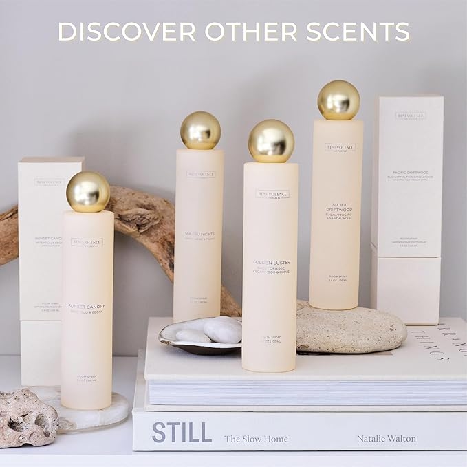 Eucalyptus, Fig & Sandalwood Room Spray | Benevolence LA Pacific Driftwood | 3.4oz | Home, Pillow & Linen Fragrance Spray | Low VOC, No Alcohol | Holiday & Christmas Gift | Malibu Sands Collection