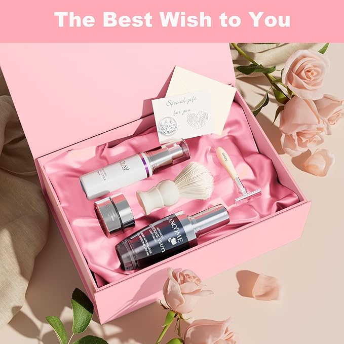 Large Pink Gift Box with Lid: 13.5×10×5 Inches - Strong Magnetic Closure for Valentines Birthdays Wedding Gifts – Perfect for Couples Friends Family