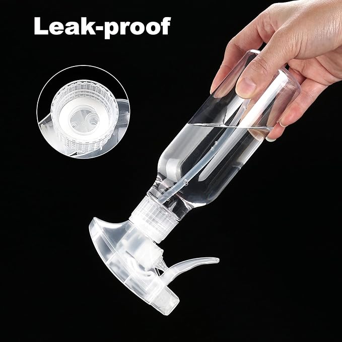 Cosywell Plastic Spray Bottles 8.8oz/260ml 4 Pack Empty Spray Bottle for Cleaning Mist/Stream Heavy Duty Water Spraying Bottle for Cooking Solutions Essential Oils Hair Care(Clear)