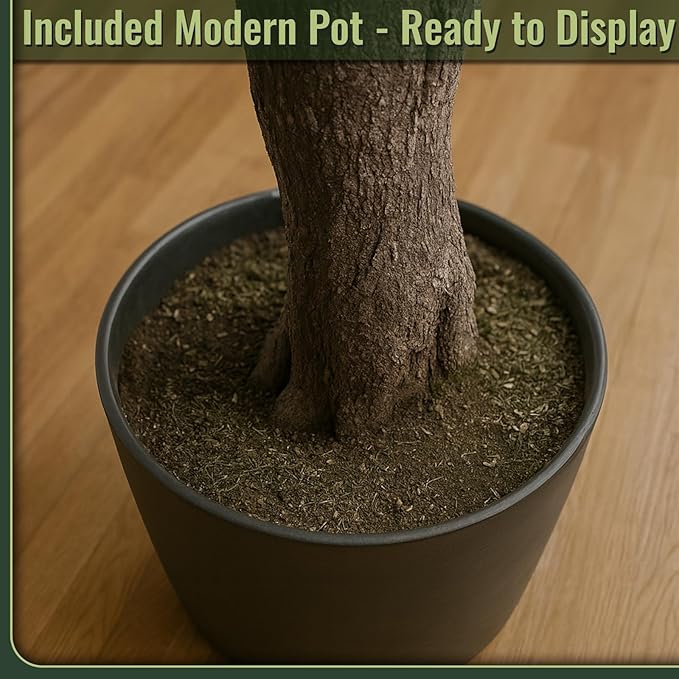 2-Pack 6ft Real Touch Faux Olive Tree with 1390 Leaves & 86 Olives, Indoor Potted Fake Plants, Nearly Natural Artificial Plants for Home Office Decor