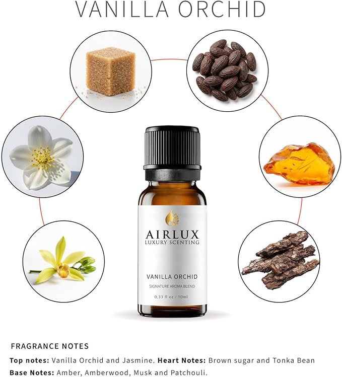 Signature Aroma Oil No. 691 Vanilla Orchid – Vanilla Orchid, Jasmine, Brown Sugar – Aroma Oil for Cold Air & Waterless Diffusers and DIY Crafts – 10 mL, 0.34 fl oz Glass Bottle