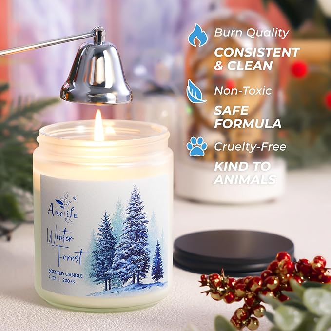 Warm & Cozy Candle | Scented Soy Candles for Home - Coffee & Vanilla Aromatherapy Candles for Relaxing Winter Nights, Holiday Gift for Women & Men, Long Lasting Christmas Home Décor Candle