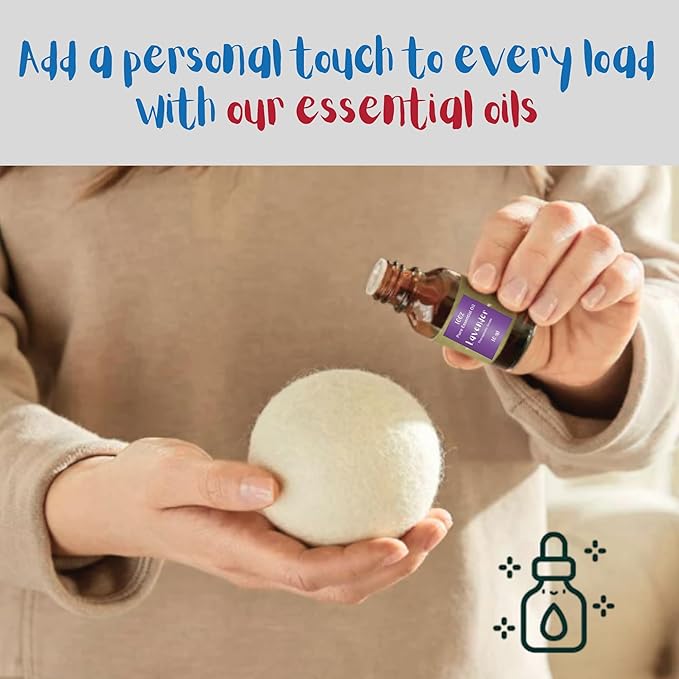 Wool Dryer Balls Organic Premium | 4 Balls XL, Ethically & Humanely Made, Natural Fabric Softener, Laundry Dryer Balls Reusable, Wrinkle Release, Organic Fabric Softener Ball, Say No! to Dryer Sheets