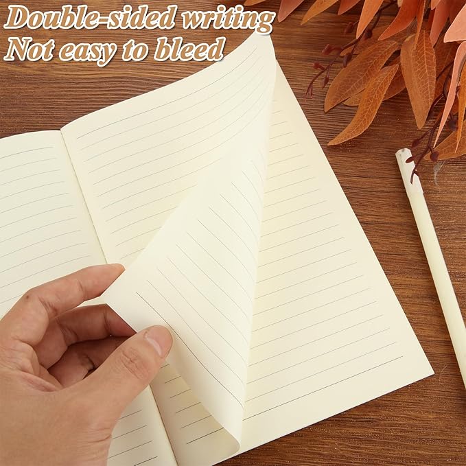 MIVIDE 50 Pack A5 Kraft Notebooks Bulk, 8.3” x 5.5” Lined Paper Journal Notebooks, 30 Sheets 60 Pages, Lined Travel Notebooks for Writing, Making Plans, School Office Supplies