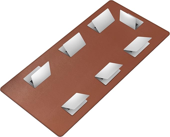CENNBIE MAX200 78.7" x 39.4" Leather Desk Mat, Extra Large Desk Pad Blotter Protector, Extended Table Pad, Waterproof PU Leather Desk Mat on top of desks Large for Office and Home (Brown)