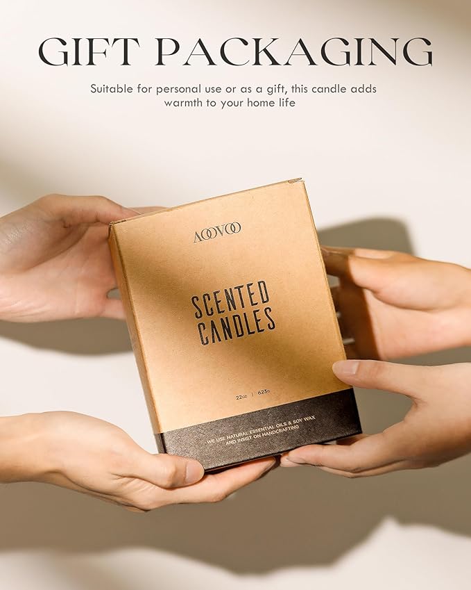 AOOVOO Vanilla Cream Candles - 22 oz Scented Candles, Aromatherapy Candle, Soy Candle for Home Scented