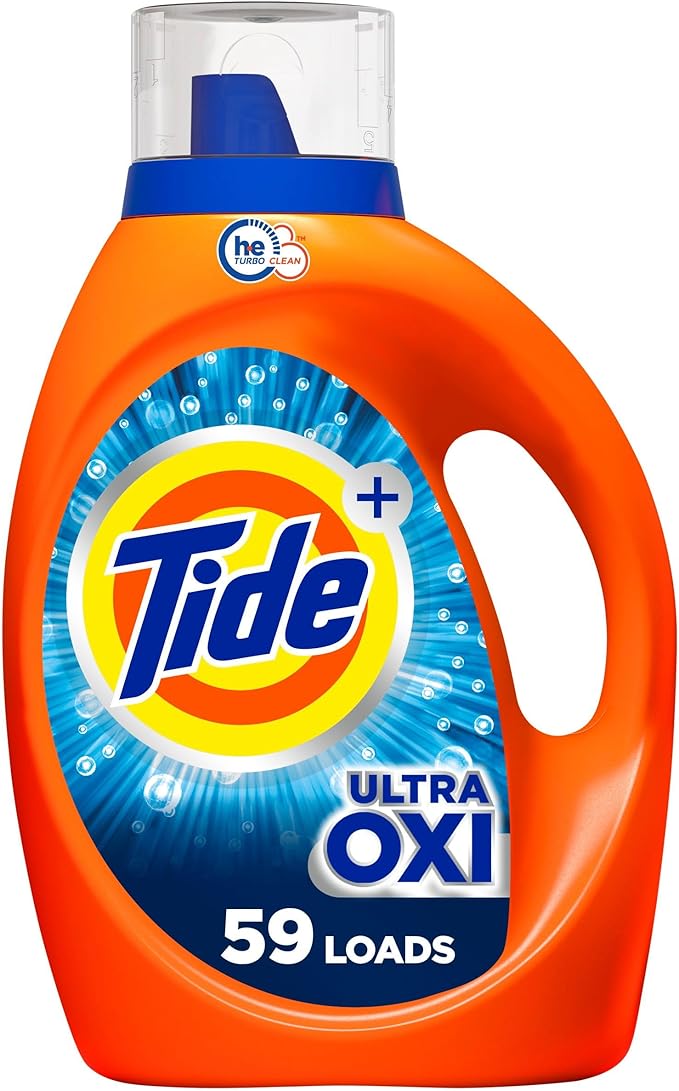Tide Ultra Oxi Boost Liquid Laundry Detergent, 84 fl oz, 59 Loads, Advanced Stain Remover, Laundry Detergent Liquid with Extra Oxi Power