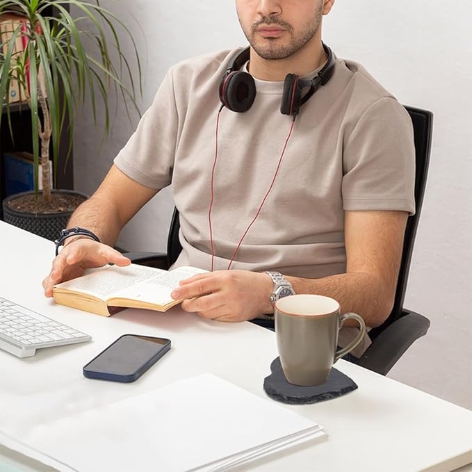 30 Pack 4 Inch Heart Slate Coasters,Black Slate Drinks Coasters, with Anti-Scratch Bottom, Ideal for Home Decor, Bar, Housewarming Gifts, and Laser Engraving KUKLIPJIM