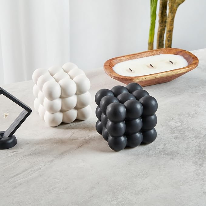 Restaurantware-Table Art Flower Vase, 1 Bubble Vase - Minimalist Style, for Fresh Or Artificial Flowers, Black Ceramic Piece for Home Decor, Kitchen, Home, Living Room, Office, and More