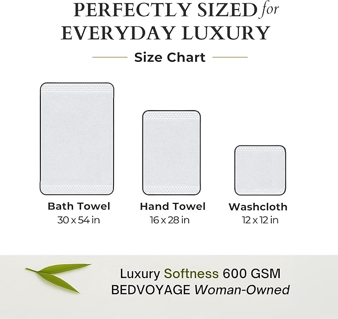 BedVoyage Luxury Bath Towel - Ultra Soft Plush Bathroom Towel - Highly Absorbent Viscose from Bamboo Bath Towels Ultra Soft - Spa Towels for Body - Cloud