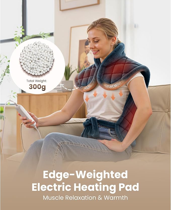Bob and Brad Heating Pad for Back Pain Relief, FSA Eligible HSA Eligible Electric Heat Pad for Neck Shoulders & Full Body, Edge-Weighted Design, Fast Heating, ETL Certified, Gift for Women Men 24"x33"