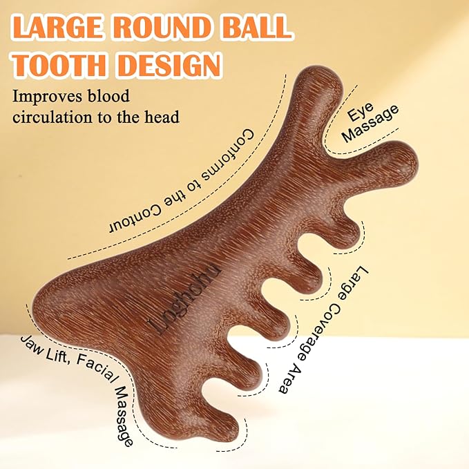 Hair Comb, Wooden Hair Comb Handmade Sandalwood Massager Comb for Men and Women, Long Hair and Short Hair