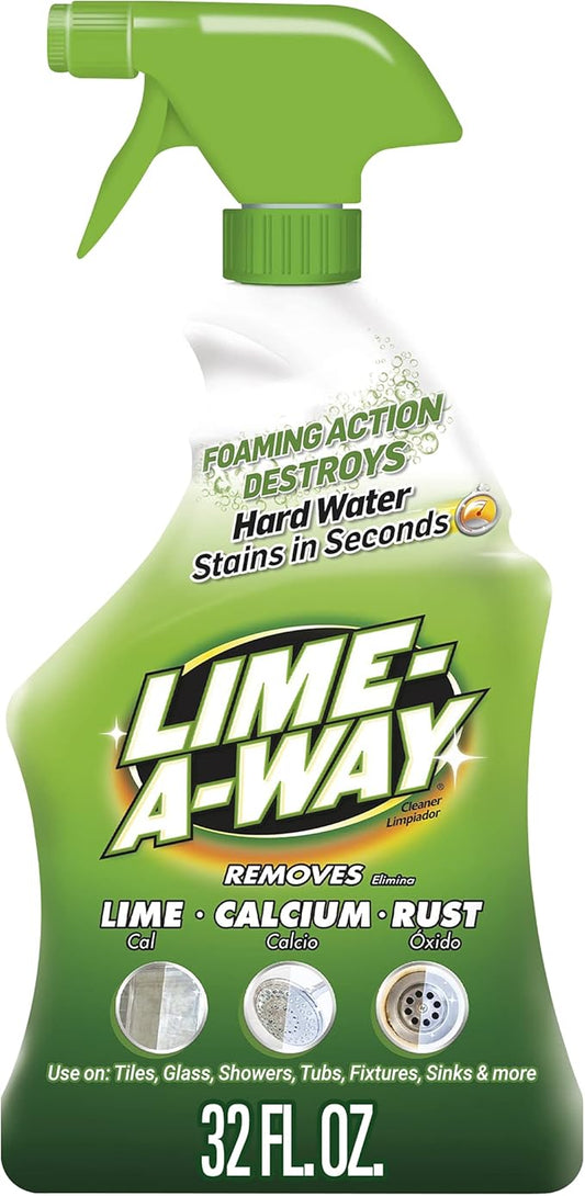 Lime-A-Way Bathroom Cleaner, 32 fl oz Bottle, Removes Lime Calcium Rust