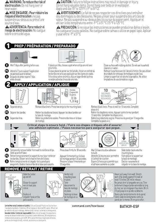 Command Soap Dish for Shower, Damage-Free Hanging, No Tools Soap Holder for Holiday Guests, 1 Matte Black Dish and 2 Water-Resistant Command Strips