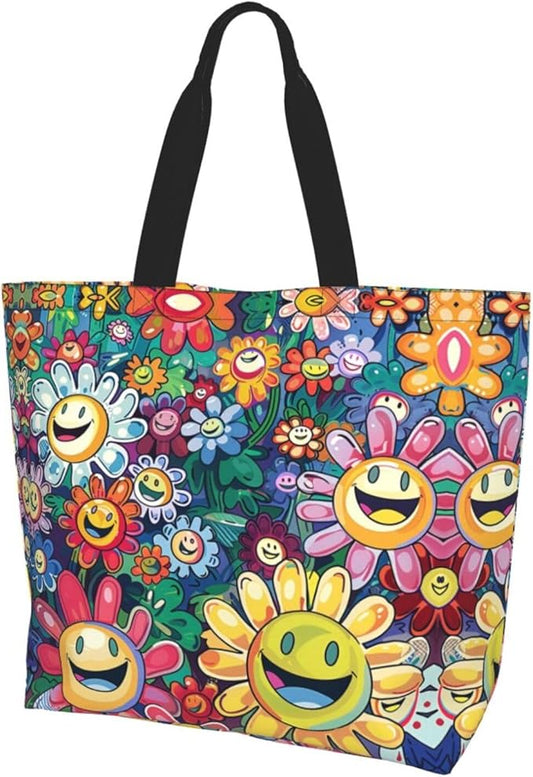 Tote Bag Shoulder Bags for Women Grocery Shopping Bag Reusable Bags Boho-Red Paisley 1