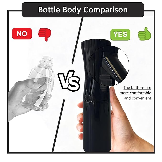 Spray Bottle for Hair Continuous Ultra Fine Mist (200ml) 360° Multi Spray Bottle for Plants, Cleaning, Skin Care Leakproof & Durable 1 Pack