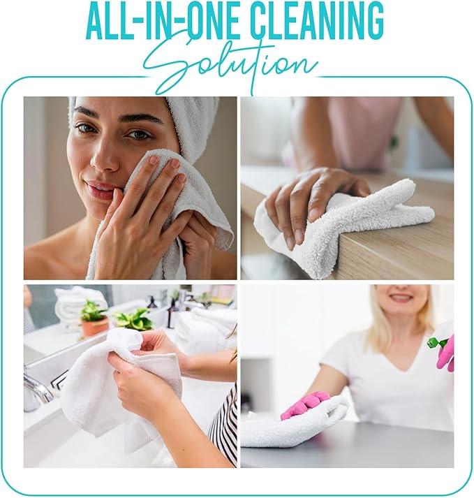 DAN RIVER 100% Cotton Wash Cloths 24 Pack [12x12] Soft & Absorbent Bath washcloths, Gym, Hotels & Spa Perfect for Everyday Use Fingertip Towels, Turquoise