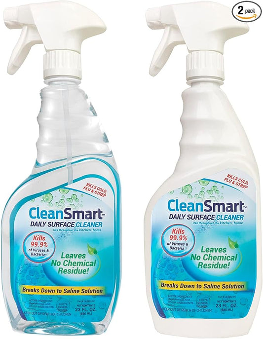 CleanSmart Daily Surface Cleaner and Pet-Safe Disinfectant, Kills 99.9% of Viruses, Bacteria, 23 ounce Bottle (Pack of 2)