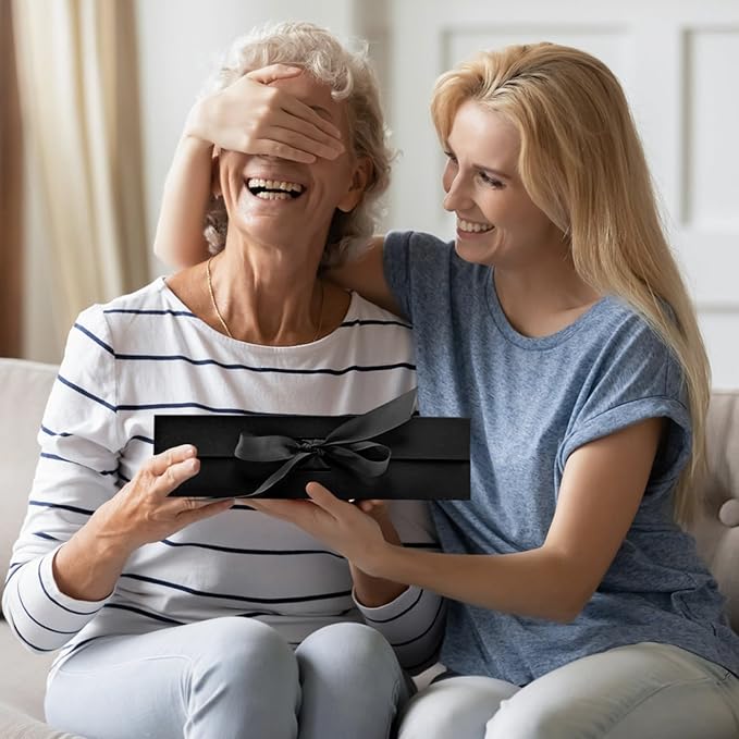 Bo Elegant Gift Packaging - 5-Pack Magnetic Lid Decorative Box, 10.5x7.5x3.1" - Multi-Occasion Luxury Gift Boxes (Black)