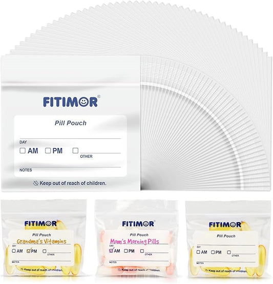 600 Pack Pill Bags for Travel, Travel Pill Organizer and Medication Bag, Pill Pouches and Vitamin Organizer, Small Zip Lock Bags for Pills, Reusable Baggies for Vitamins Holder with Write