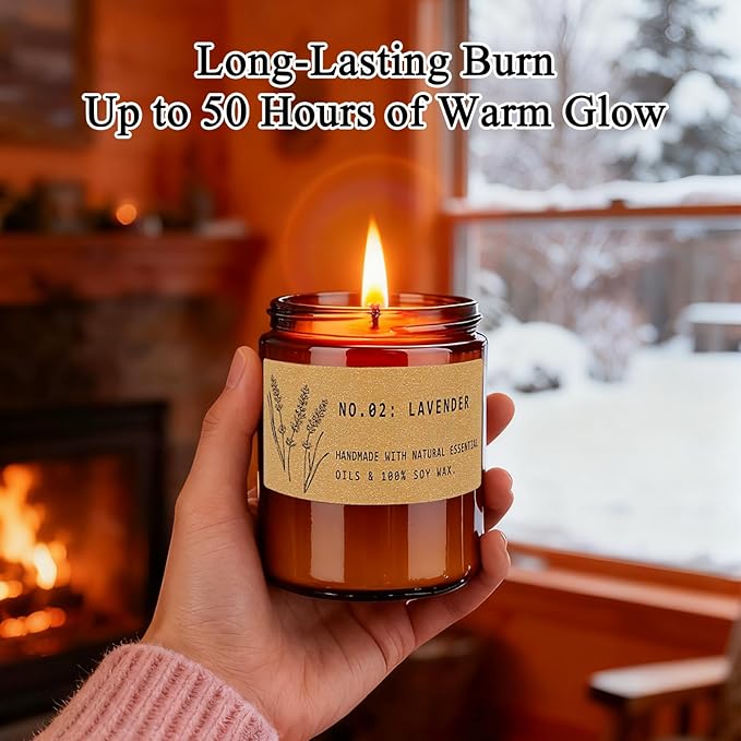 Christmas Candle Gift Set, Holiday Scented Soy Candles for Home & Women, Long Lasting Natural Soy Wax Aromatherapy Candles for Relaxation, Meditation & Gift Giving – Pack of 4