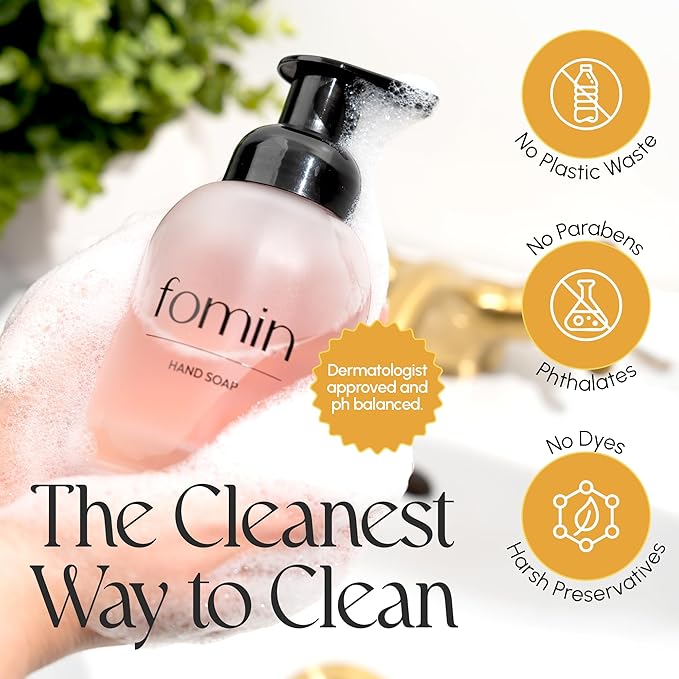 FOMIN Foaming Hand Soap Refills (16 Pack) - Honey Pear Foaming Hand Soap Tablets - Skin Friendly Foam Soap Refill for Hand Wash - Makes 128 fl oz (16 x 8 fl oz)