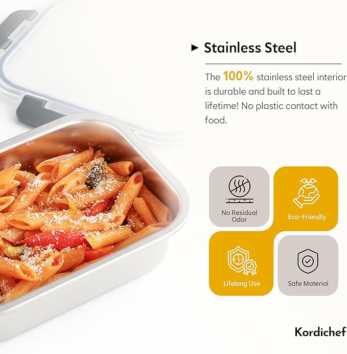 8 PCS-4-Size Stainless Steel Lunch Box- Leakproof & Dishwasher Safe, Stackable Stainless Steel Food Containers, Metal Bento Box for Work,Travel (58/41 /24 /14Oz, Pink)