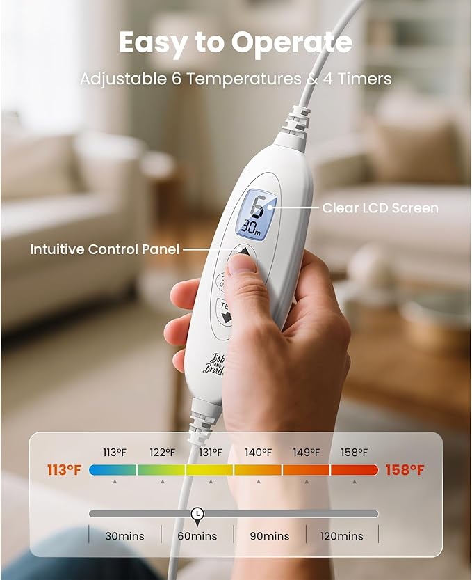 BOB AND BRAD Heating Pad for Back Pain Relief, FSA Edge-Weighted Electric Heat Pad for Neck HSA Eligible, Shoulders &Full Body Relief, Fast Heating, ETL Certified, Gift for Women Men Family 24"x34"