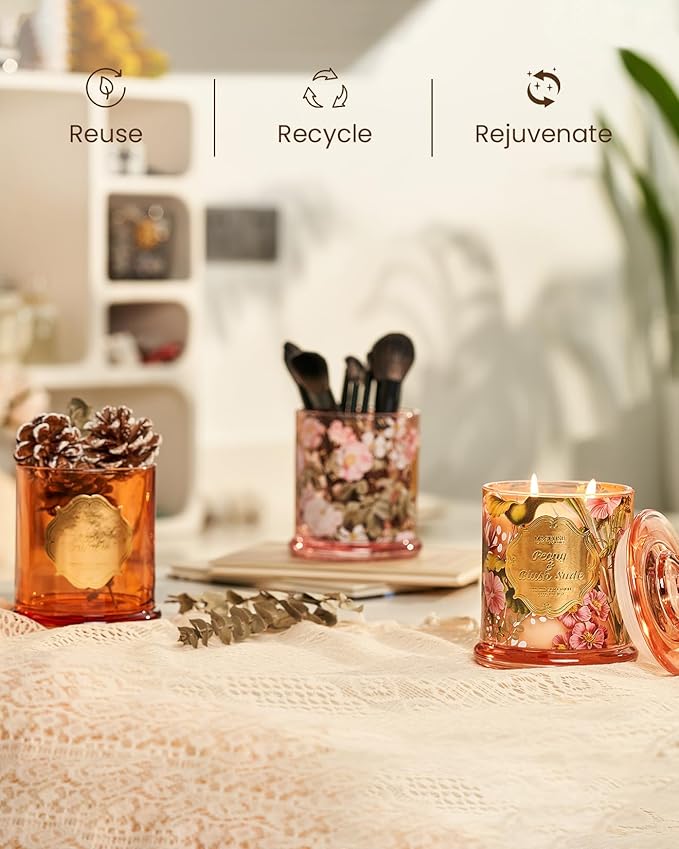 M&SENSE Sage Citrus Scented Candles, Natural Organic Soy Candle 12.7oz 75H Long Lasting Slow Burning, 2 Wick Large Jar Candle Stress Relief, Fall Winter Thanksgiving Christmas Housewarming Gift