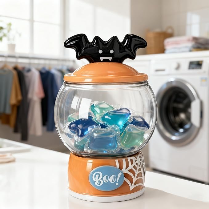 54oz food storage jar with round Transparent glass pantry, lid with handle, personalized hand-painted personalized pattern ceramic base, glass storage for candy,cookie,Butter,espresso,Spices,shells