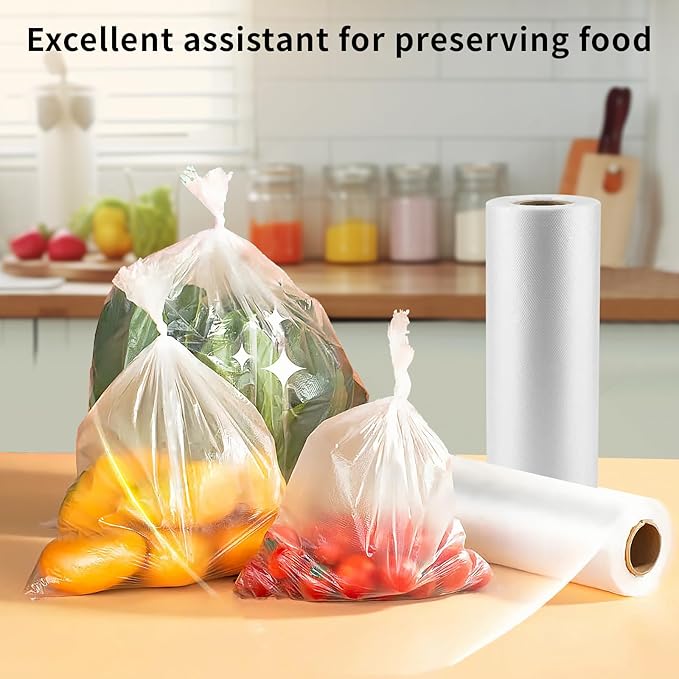 CLASSY Plastic Produce Bags for Food Storage, 350 Bag - 12"x16" Clear Grocery Bag for Fruits, Vegetables, Bread,Meat,Continuous,Easy Tear Design - (1 Roll,Total 350 Bags)
