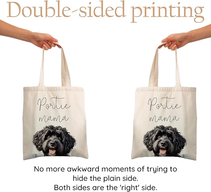 Dog Mama Tote Bag – Cute Dog Lover Canvas Bag, Reusable Shopping Shoulder Bag for Women, Pet Mom Gift,