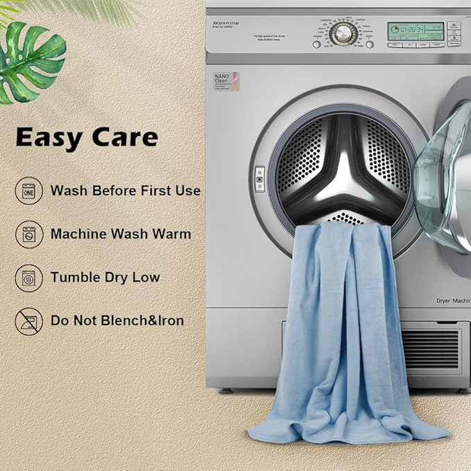 Orighty 2-Pack Microfiber Bath Towels (27'' x 54'') - Soft, Absorbent, Quick-Drying, Blue