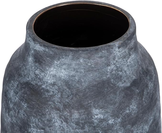 Briful Tall Rustic Ceramic Vase 9.6” – Vintage Distressed Pottery Flower Vase with Antique White-Wash Finish – Farmhouse Table Decor & Shelf Accent (Not Waterproof)