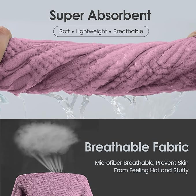 JML Microfiber Bath Towels, Large Bathroom Towel 2 Pack (30" x 60"), Oversized, Soft, Super Absorbent and Fast Drying, Multipurpose Use for Sport, Fitness, Yoga, Diamond Cross Grid Purple