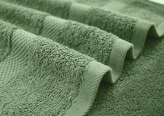 DAN RIVER Bath Towels Set of 4, 27 x 54 Inches, 100% Cotton, Larger & Lighter Weight, Quicker to Dry, Super Soft and Absorbent, Ideal Large Bath Towel for Daily Use, Sage Green