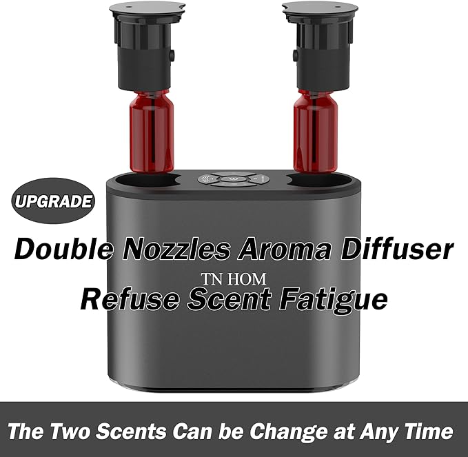 Waterless Essential Oil Diffuser - Portable Nebulizer Aroma Diffuser Battery Operated Cordless, No Water Oils Aromatherapy Diffuser, Luxury Scents Diffuser Electrico for Car Home Hotel (Grey)