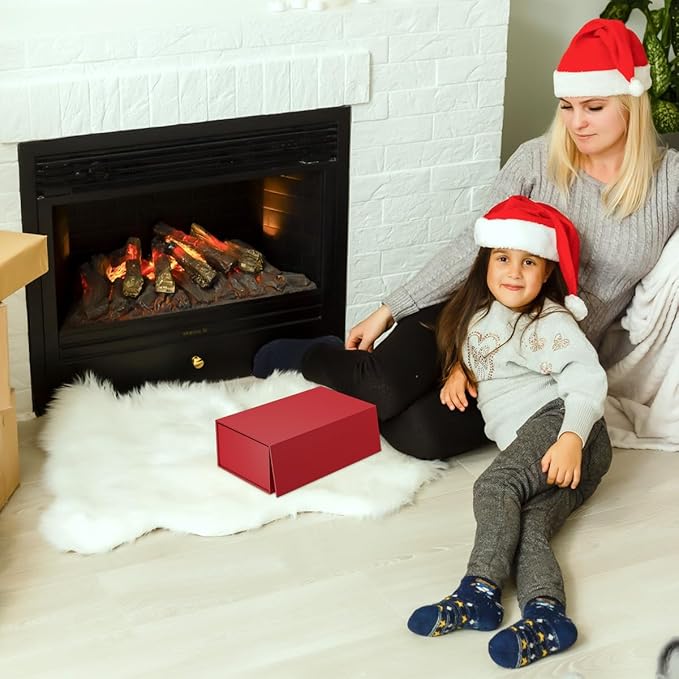 Red Gift Boxe 12" x 6" x 4" with Magnetic Closure Lid Gift Boxes for Presents,Bridesmaid Gifts Box,Cute Box,Birthday Gift box,Luxury for Gift Packaging, Magnetic Gift Box for Wrapping Gifts (Red/5PCS)